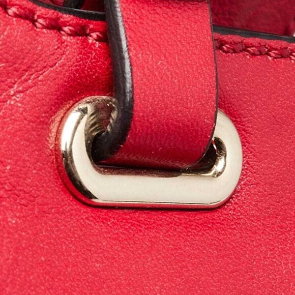 Valentino Red Leather Rockstud Trapeze Small Tote Bag - Picture 8 of 11